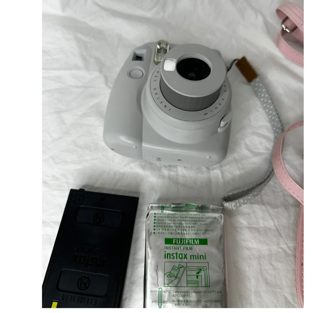 Fujifilm Instax Mini Camera White Pink Bag Film Lot